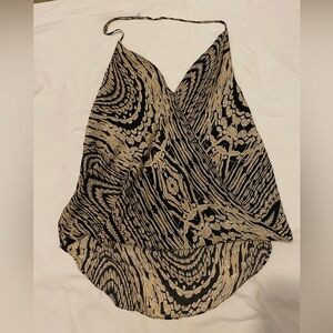 Women’s large, Chelsea flower 100% silk halter top.